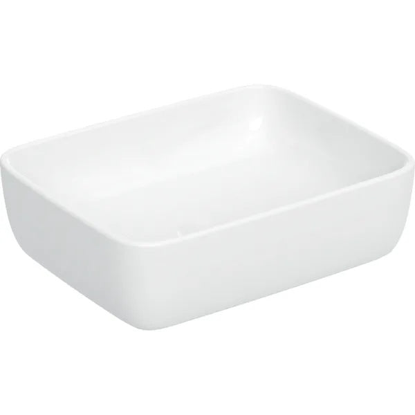 Geberit Aniara Rectangular Countertop Basin - 450mm Wide - 0 Tap Hole - White