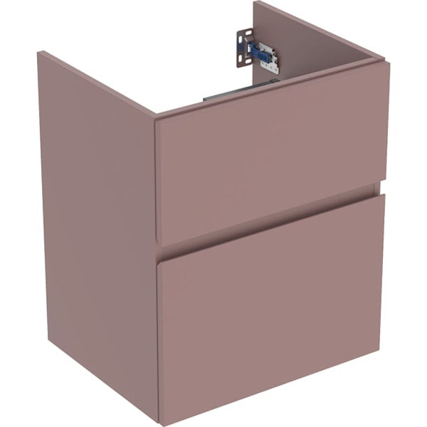 Geberit Aniara 2 Drawer Wall Hung Vanity Unit - 510mm Wide - Rusty Red Matt Silk