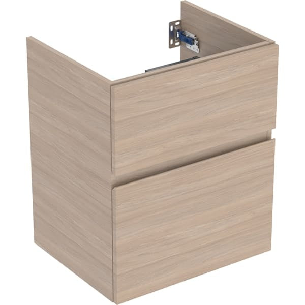 Geberit Aniara 2 Drawer Wall Hung Vanity Unit - 510mm Wide - Oak Melamine