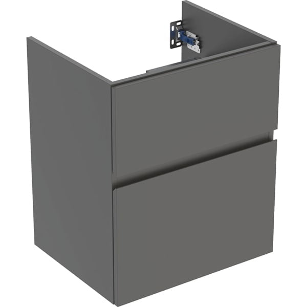 Geberit Aniara 2 Drawer Wall Hung Vanity Unit - 510mm Wide - Lava Matt Silk