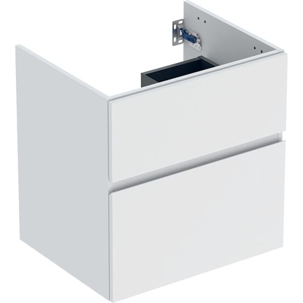 Geberit Aniara 2 Drawer Wall Hung Vanity Unit - 600mm Wide - Matt White Silk