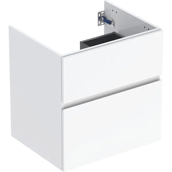 Geberit Aniara 2 Drawer Wall Hung Vanity Unit - 600mm Wide - Gloss White Silk