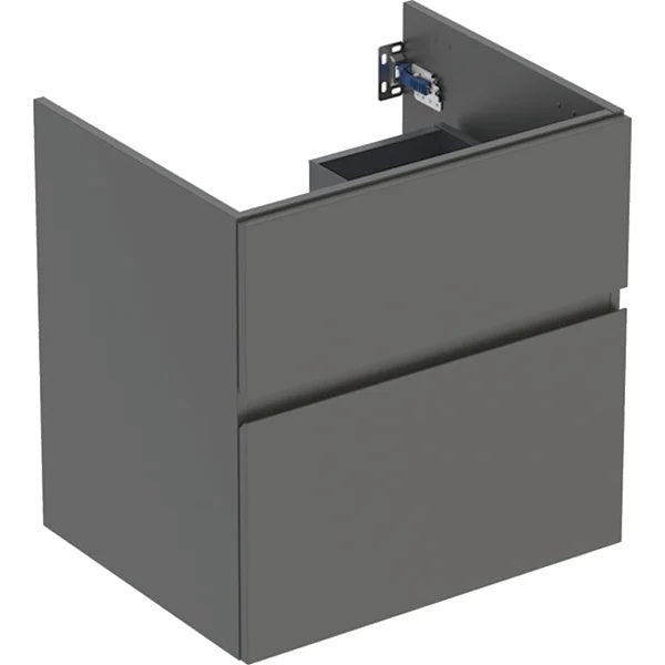 Geberit Aniara 2 Drawer Wall Hung Vanity Unit - 600mm Wide - Lava Matt Silk