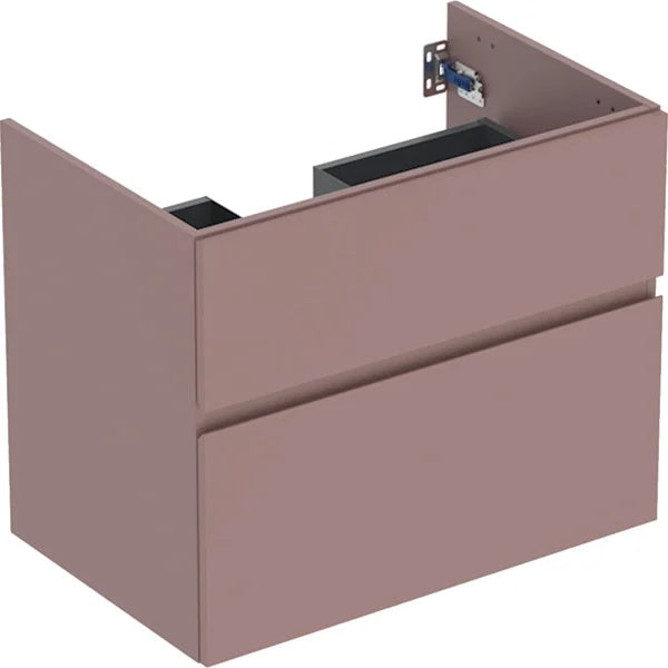Geberit Aniara 2 Drawer Wall Hung Vanity Unit - 750mm Wide - Rusty Red Matt Silk