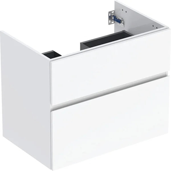 Geberit Aniara 2 Drawer Wall Hung Vanity Unit - 750mm Wide - Gloss White Silk