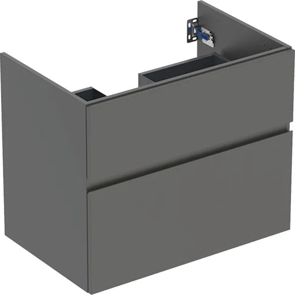 Geberit Aniara 2 Drawer Wall Hung Vanity Unit - 750mm Wide - Lava Matt Silk