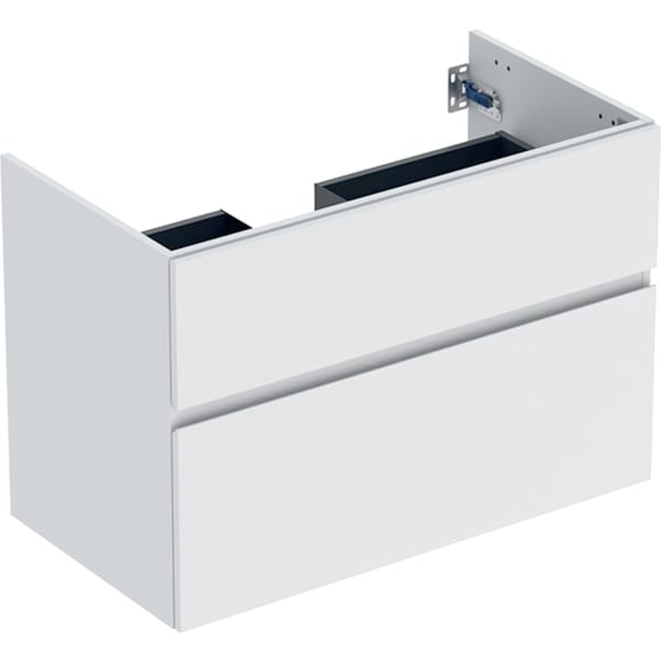 Geberit Aniara 2 Drawer Wall Hung Vanity Unit - 900mm Wide - Matt White Silk