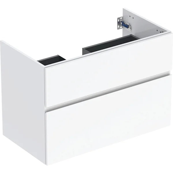 Geberit Aniara 2 Drawer Wall Hung Vanity Unit - 900mm Wide - Gloss White Silk