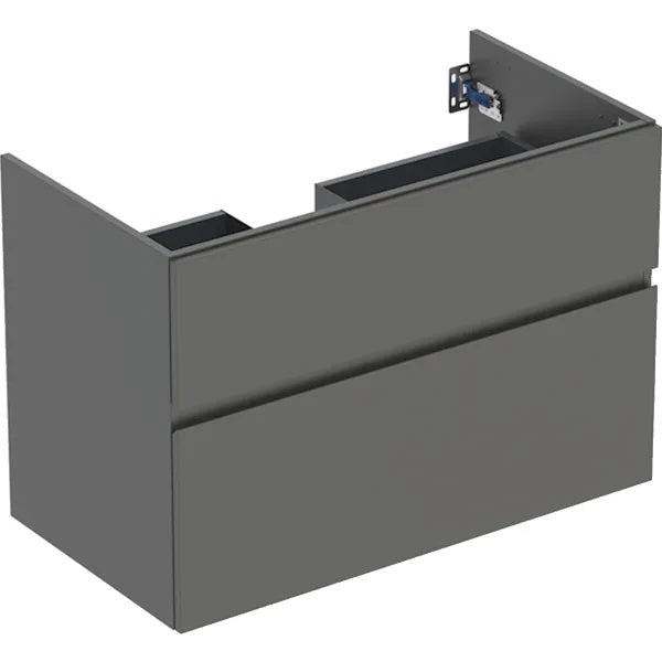 Geberit Aniara 2 Drawer Wall Hung Vanity Unit - 900mm Wide - Lava Matt Silk