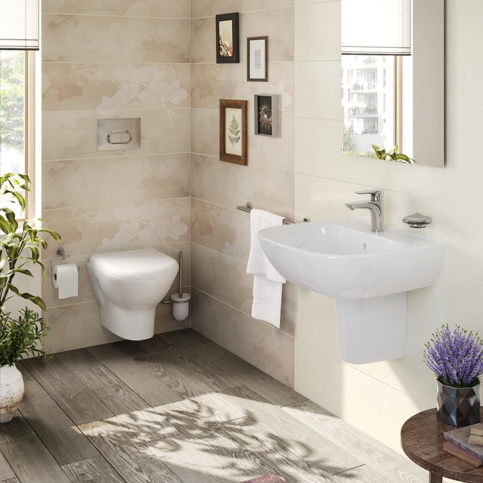 Vitra S20 Large Semi Pedestal For Basin - White