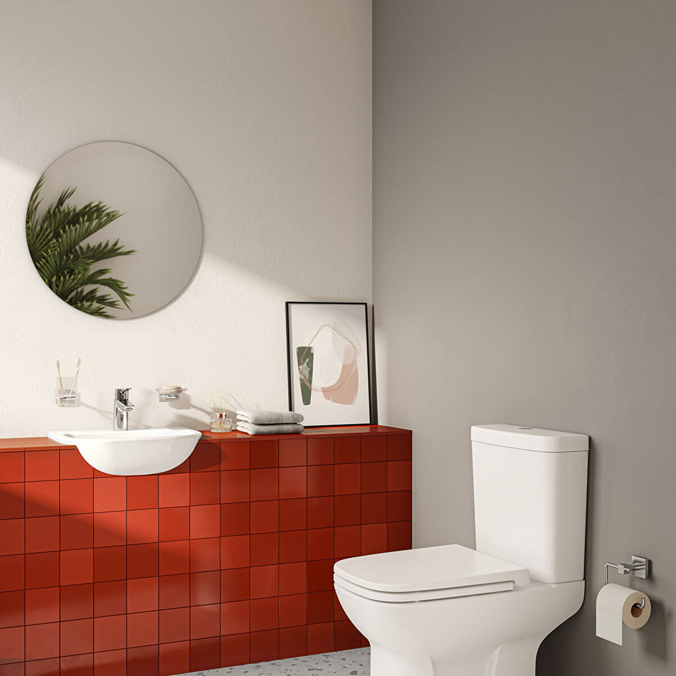 Vitra S20 Semi Recessed Basin - 450mm Wide - 1 Tap Hole - White
