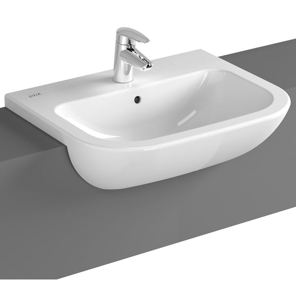 Vitra S20 Semi Recessed Basin - 550mm Wide - White