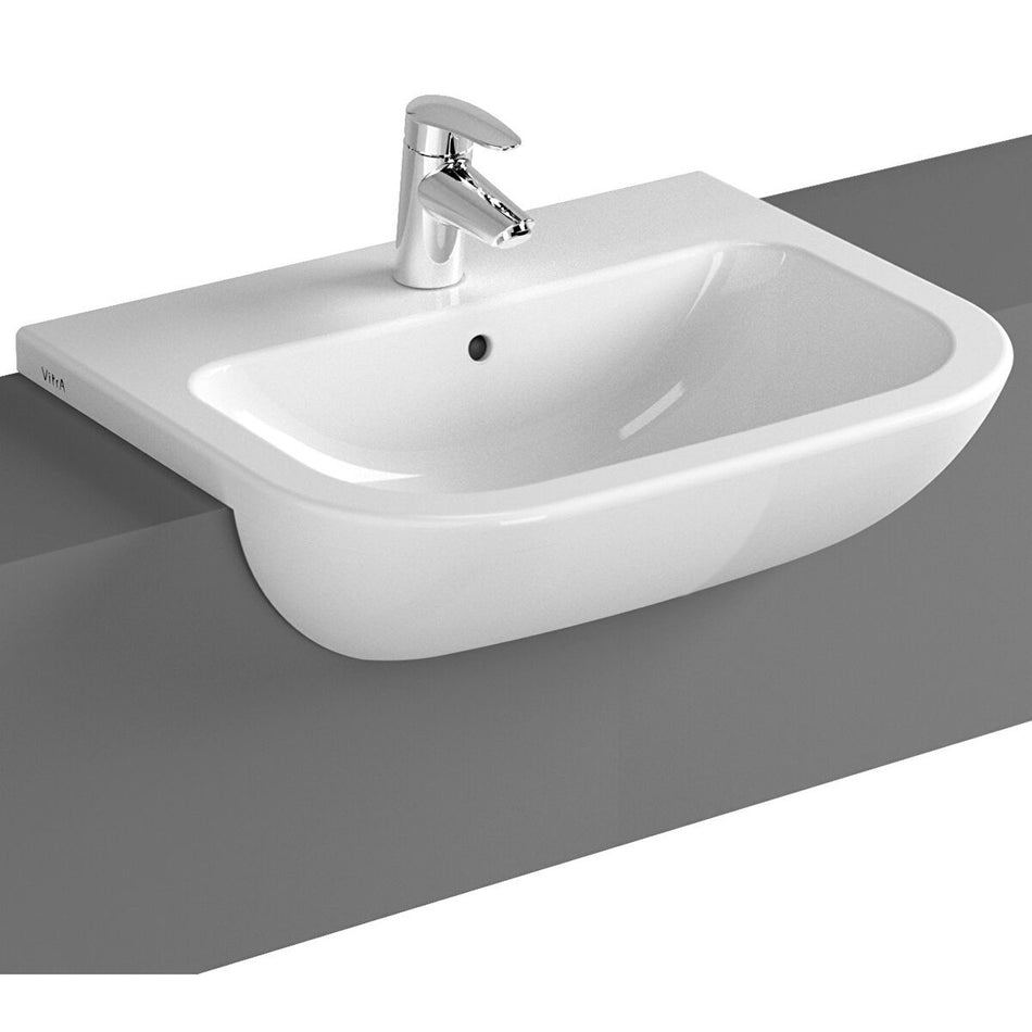 Vitra S20 Semi Recessed Basin - 550mm Wide - White