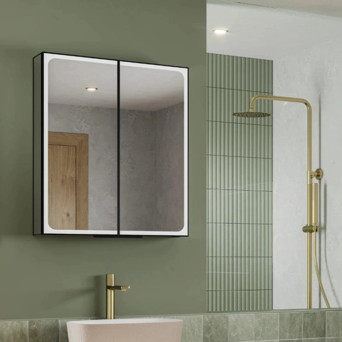 HIB Euna 2 Door LED Illuminated Mirror Cabinet