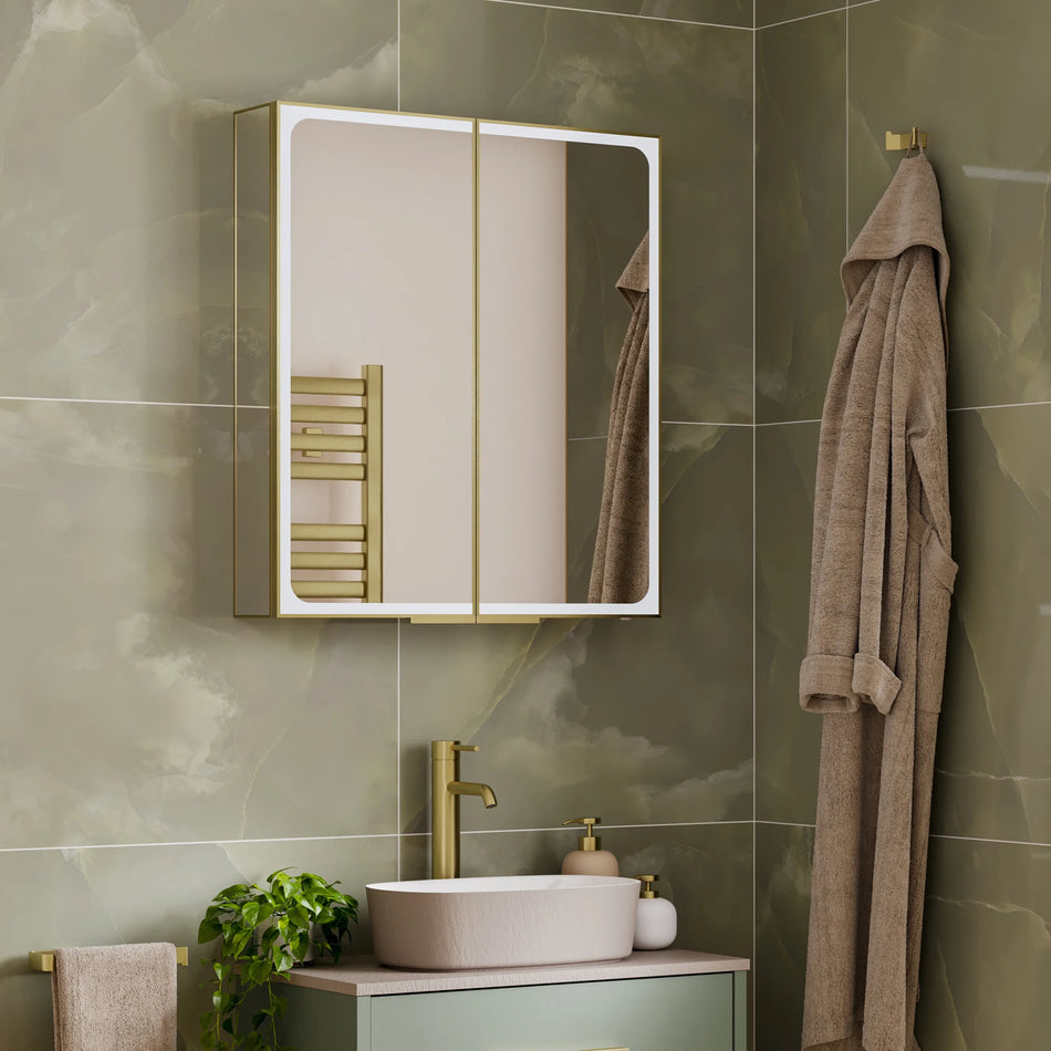 HIB Euna 2 Door LED Illuminated Mirror Cabinet