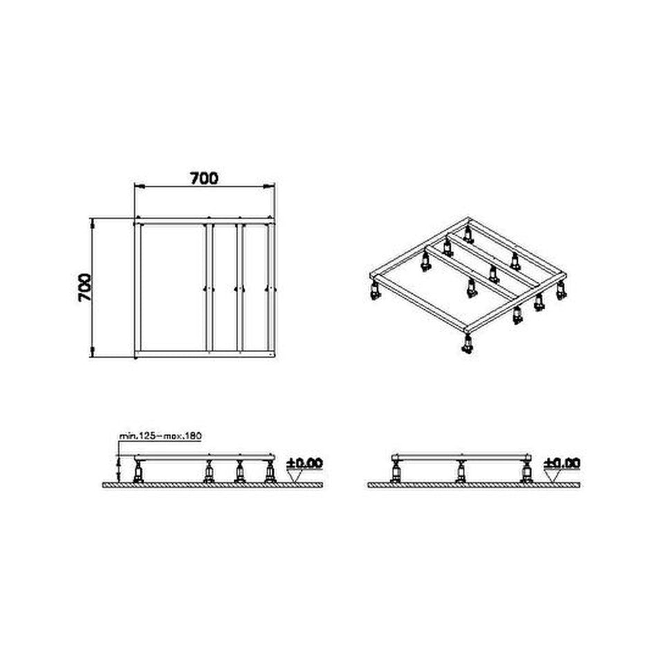 Vitra Leaf Leg Set For 800mm x 800mm Flat Shower Tray