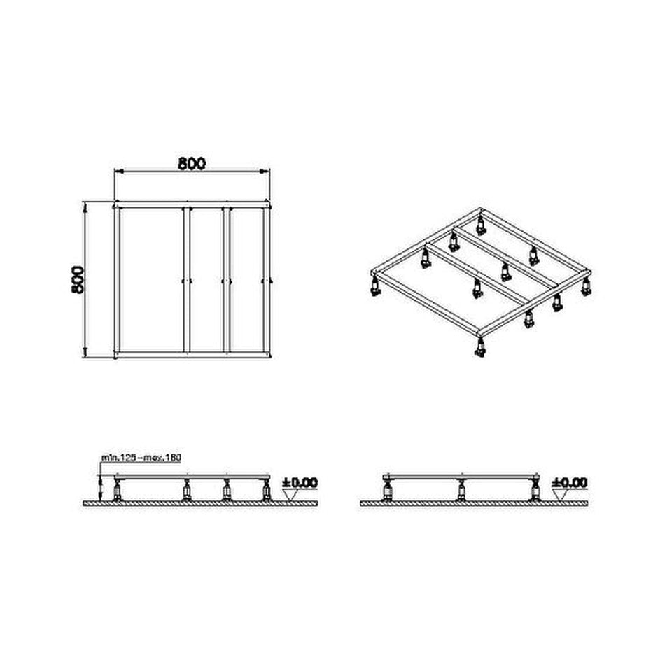 Vitra Leaf Leg Set For 900mm x 900mm Flat Shower Tray