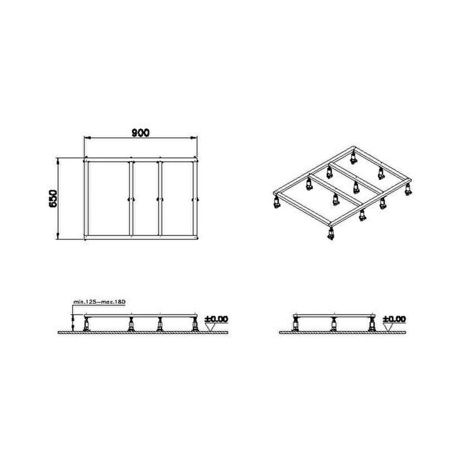 Vitra Leaf Leg Set For 1000mm x 750mm Flat Shower Tray