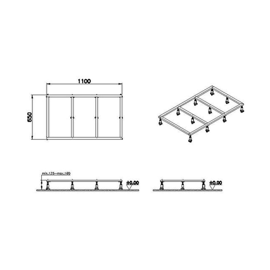 Vitra Leaf Leg Set For 1200mm x 750mm Flat Shower Tray
