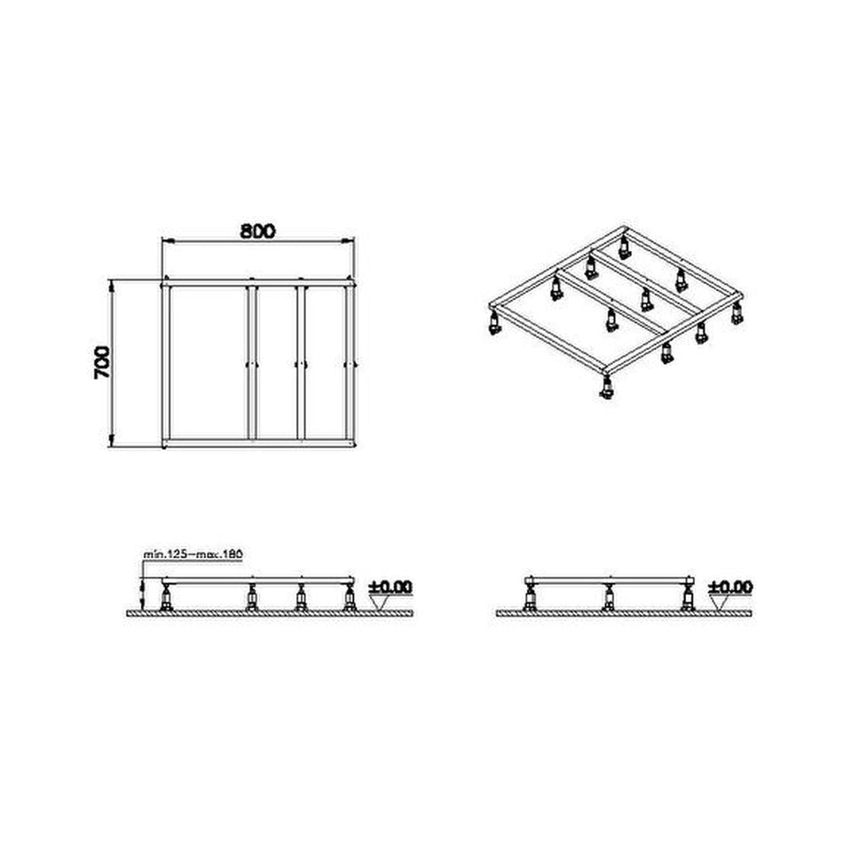 Vitra Leaf Leg Set For 900mm x 800mm Flat Shower Tray