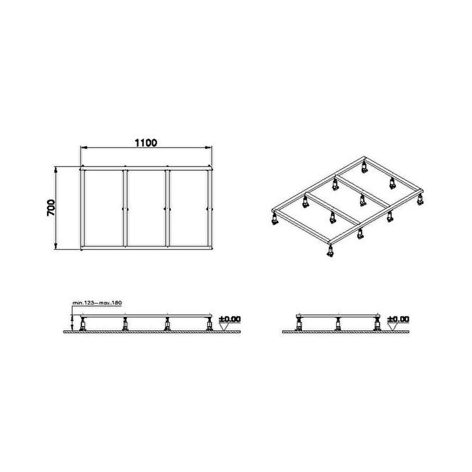 Vitra Leaf Leg Set For 1200mm x 800mm Flat Shower Tray