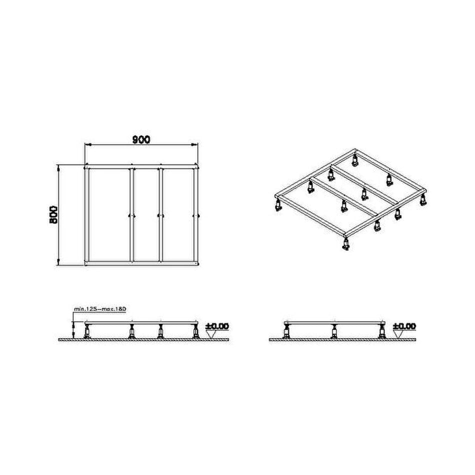 Vitra Leaf Leg Set For 1000mm x 900mm Flat Shower Tray