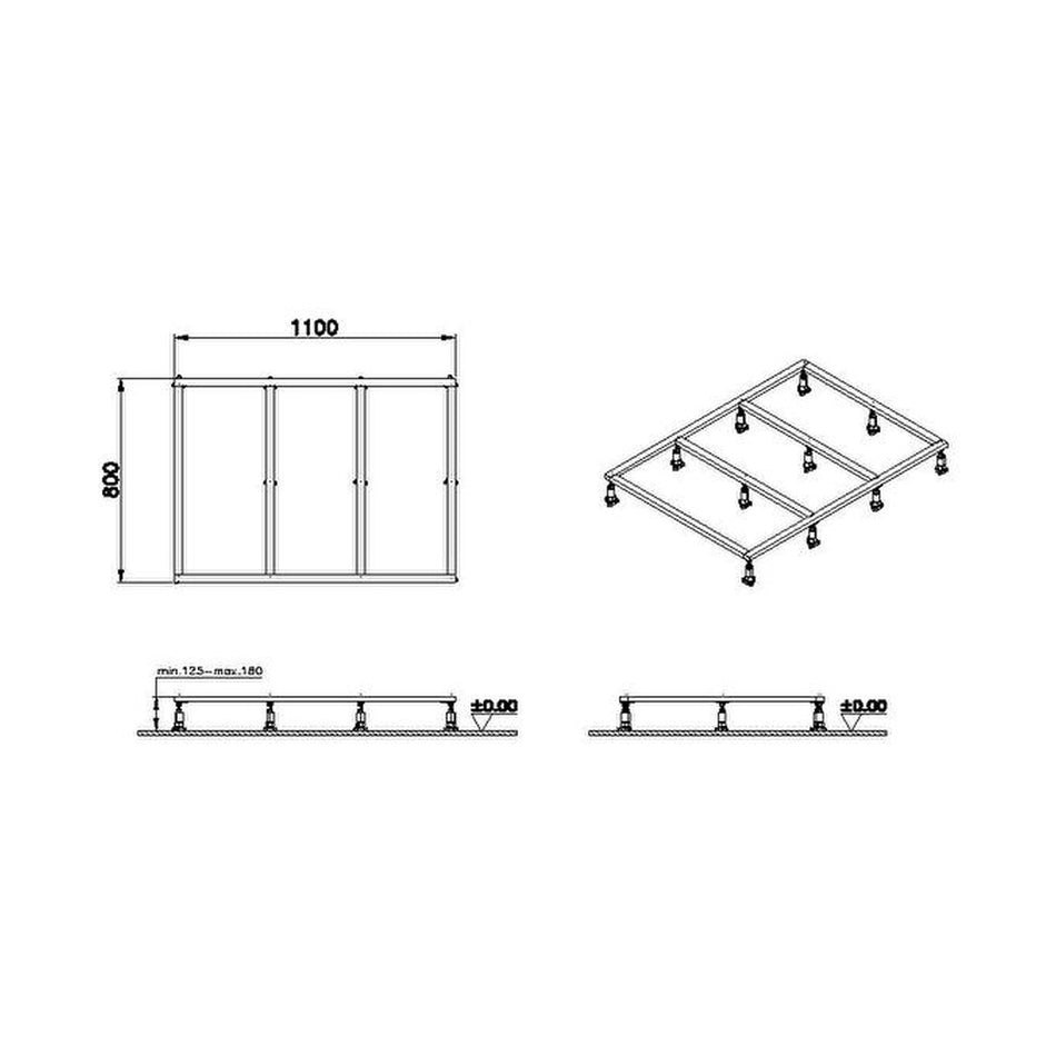Vitra Leaf Leg Set For 1200mm x 900mm Flat Shower Tray