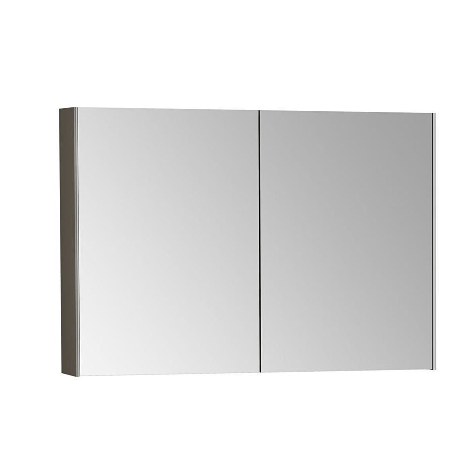 Vitra 2 Door Non Illuminated Mirror Cabinet - Brushed Chrome