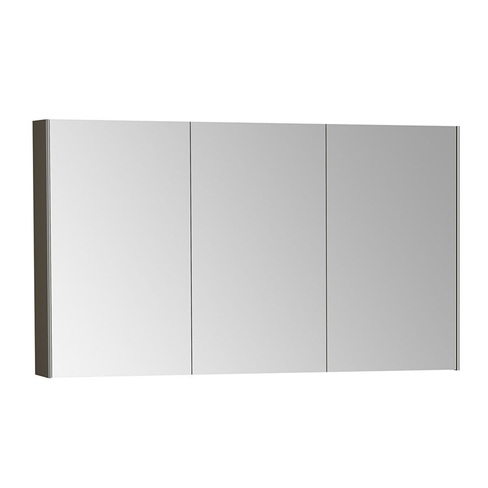Vitra 3 Door Non Illuminated Mirror Cabinet - 700mm x 1200mm - Brushed Chrome