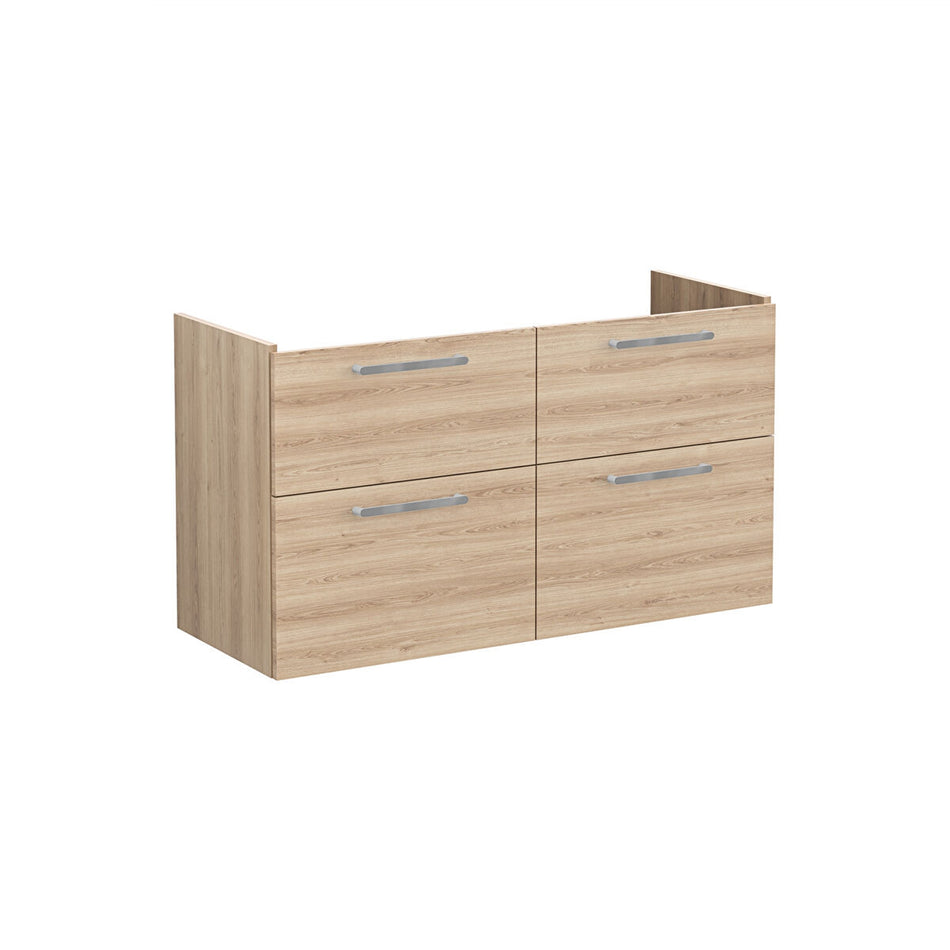 Vitra Root Flat 4 Drawer Wall Hung Vanity Unit With Double Basin - 1167mm Wide - 1 TH