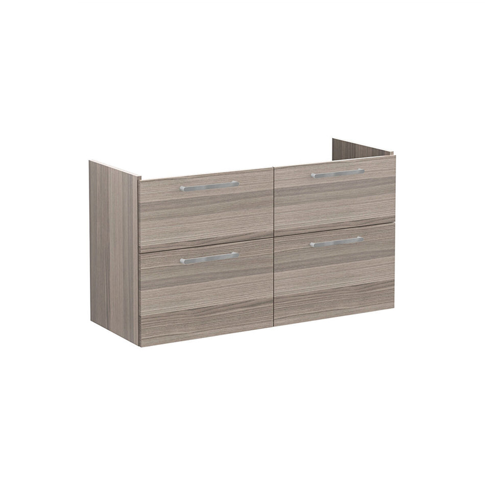 Vitra Root Flat 4 Drawer Wall Hung Vanity Unit With Double Basin - 1167mm Wide - 1 TH