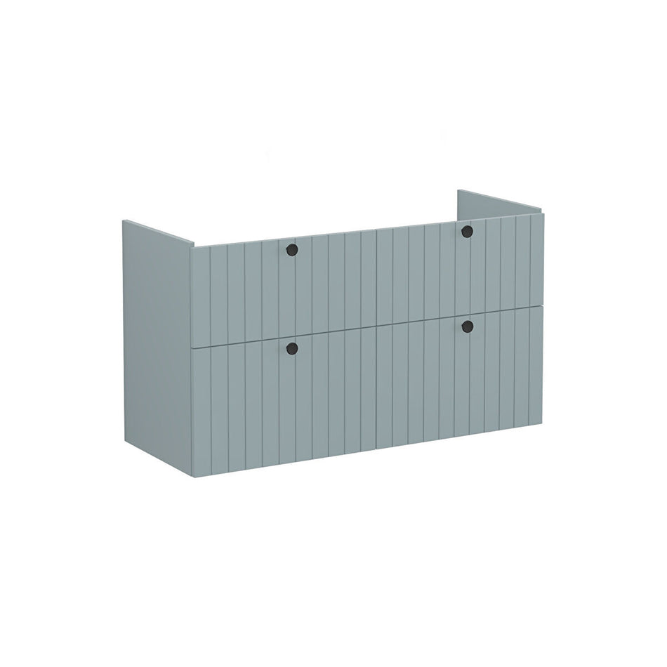 Vitra Root Groove 4 Drawer Wall Hung Vanity Unit With Double Basin - 1167mm Wide - 1 TH