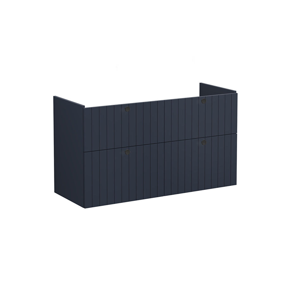 Vitra Root Groove 4 Drawer Wall Hung Vanity Unit With Double Basin - 1167mm Wide - 1 TH