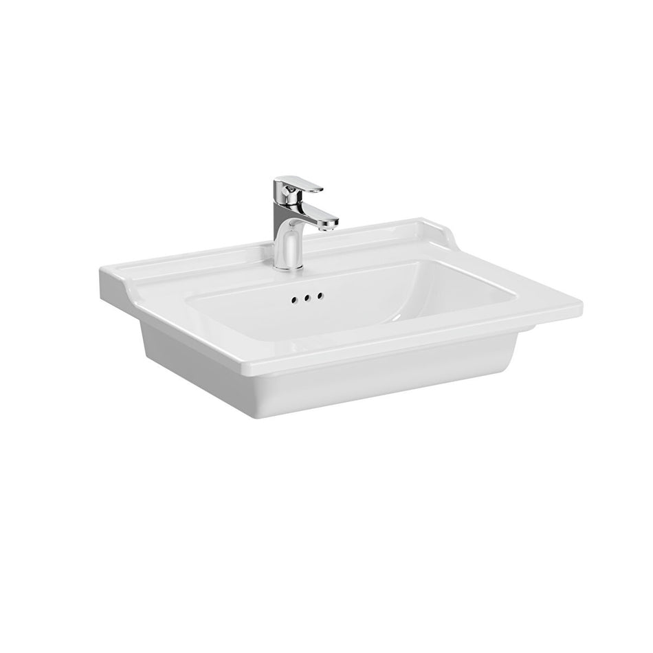 Vitra Integra Classic Vanity Basin - 610mm Wide - 1 Tap Hole - White