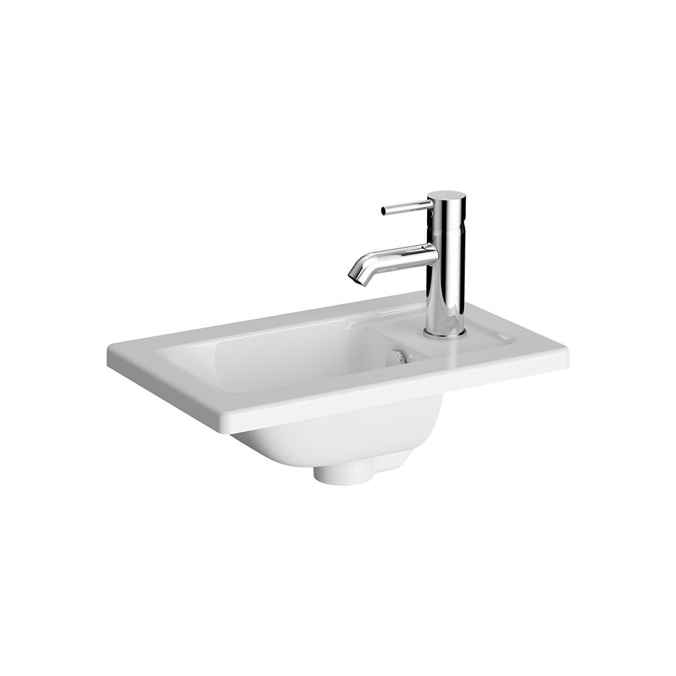 Vitra Integra Vanity Basin - 450mm Wide - 1 Tap Hole - White