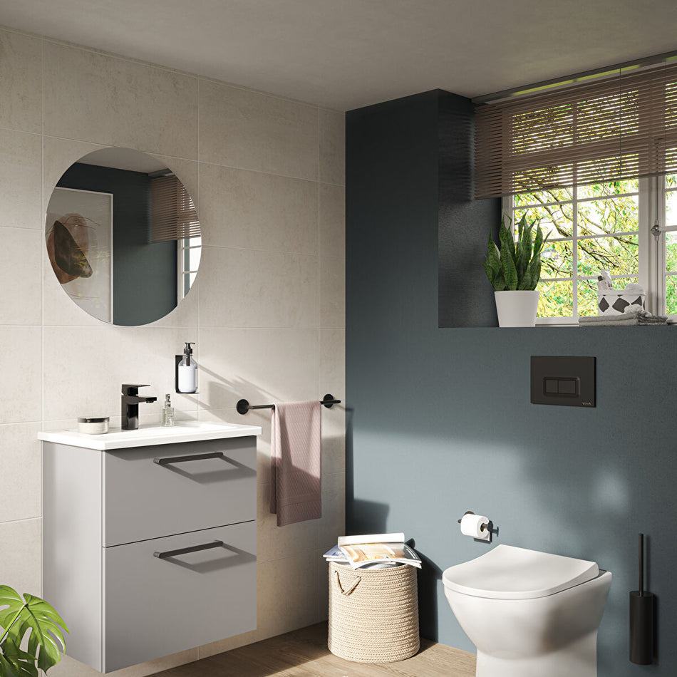 Vitra Integra Vanity Basin - 600mm Wide - 1 Tap Hole - White