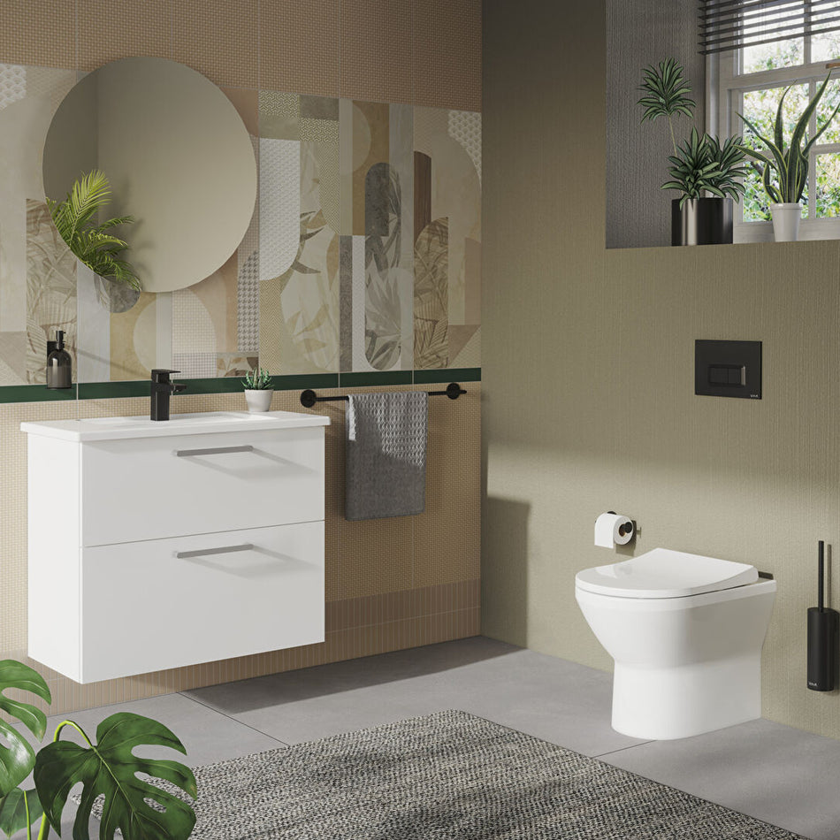 Vitra Integra Vanity Basin - 800mm Wide - 1 Tap Hole - White