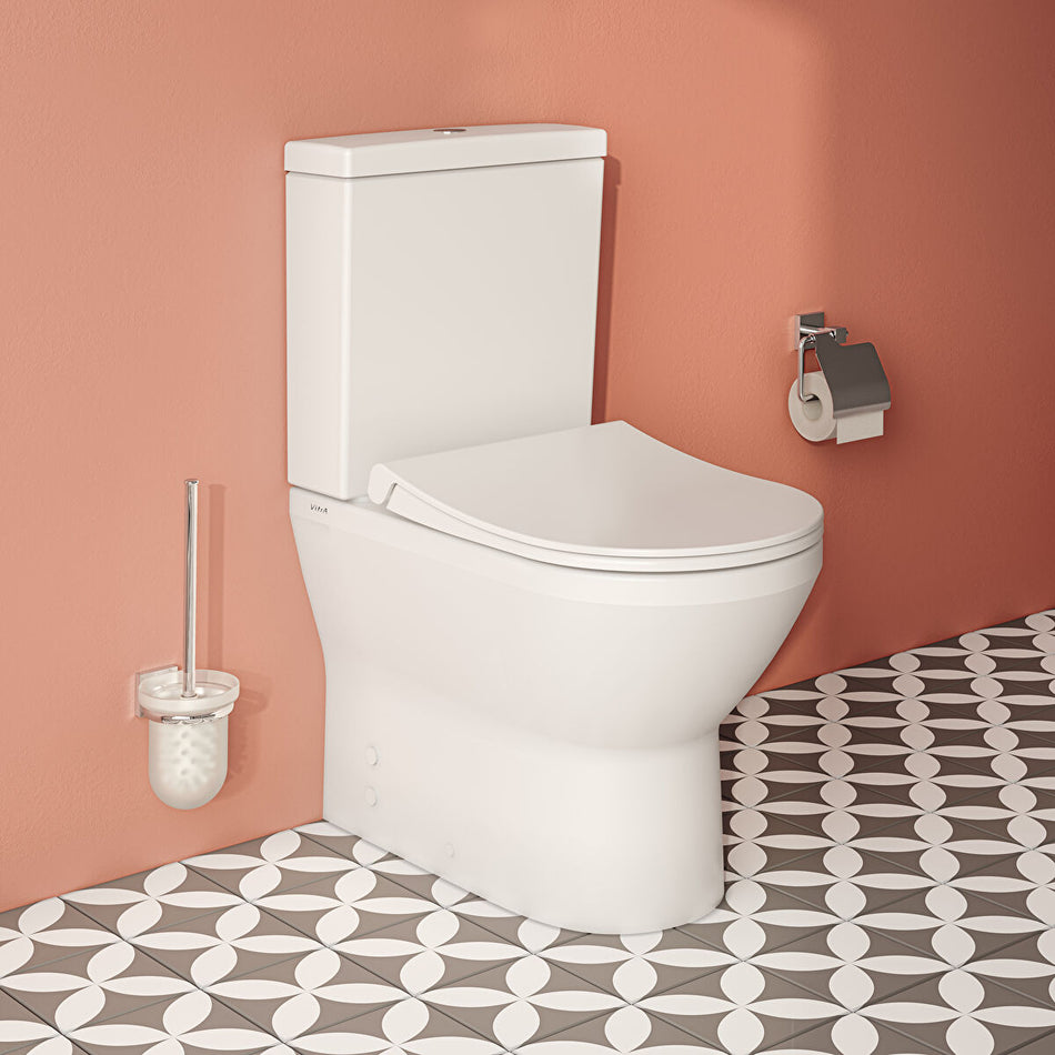 Vitra Integra Rimless Back To Wall Close Coupled Toilet Pan - White