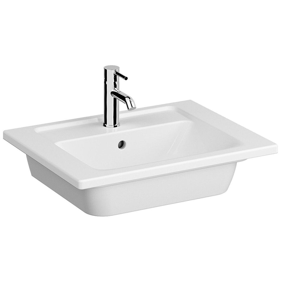Vitra Integra Vanity Basin - 605mm Wide - 1 Tap Hole - White