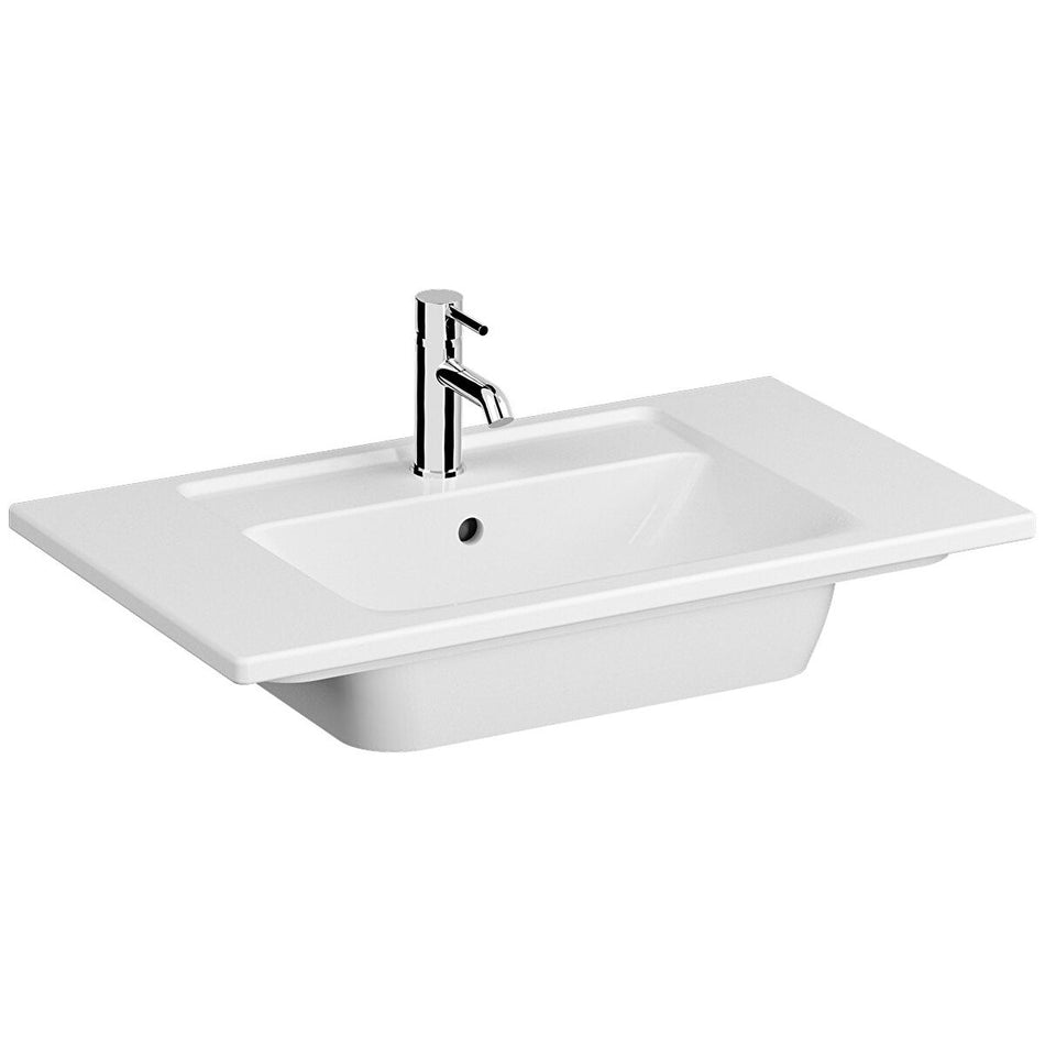 Vitra Integra Square Vanity Basin - 800mm Wide - 1 Tap Hole - White