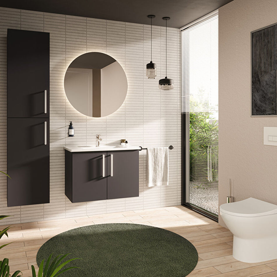 Vitra Integra Square Vanity Basin - 800mm Wide - 1 Tap Hole - White