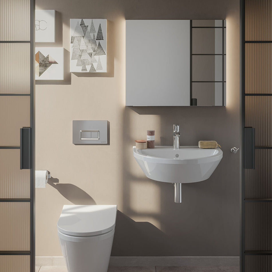 VitrA Integra Round Wall Hung Basin - 600mm Wide - 1 Tap Hole - White