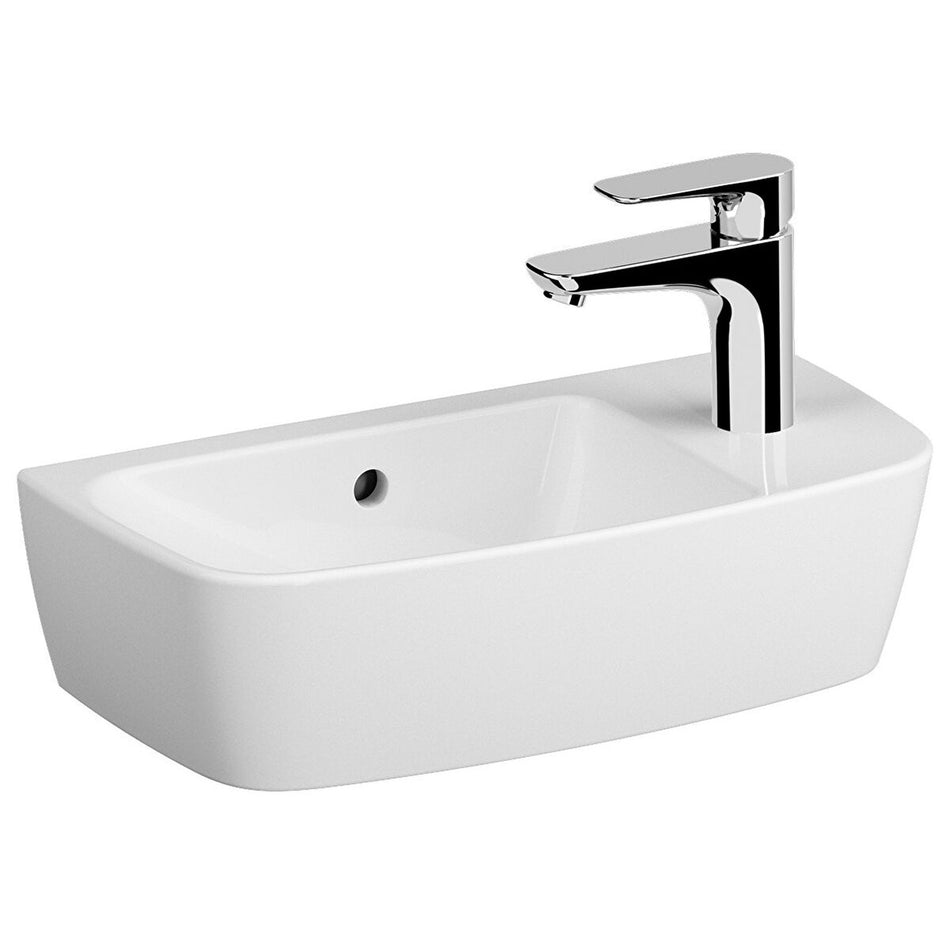 Vitra Shift Compact Countertop Basin - 500mm Wide - 1 RH Tap Hole - White