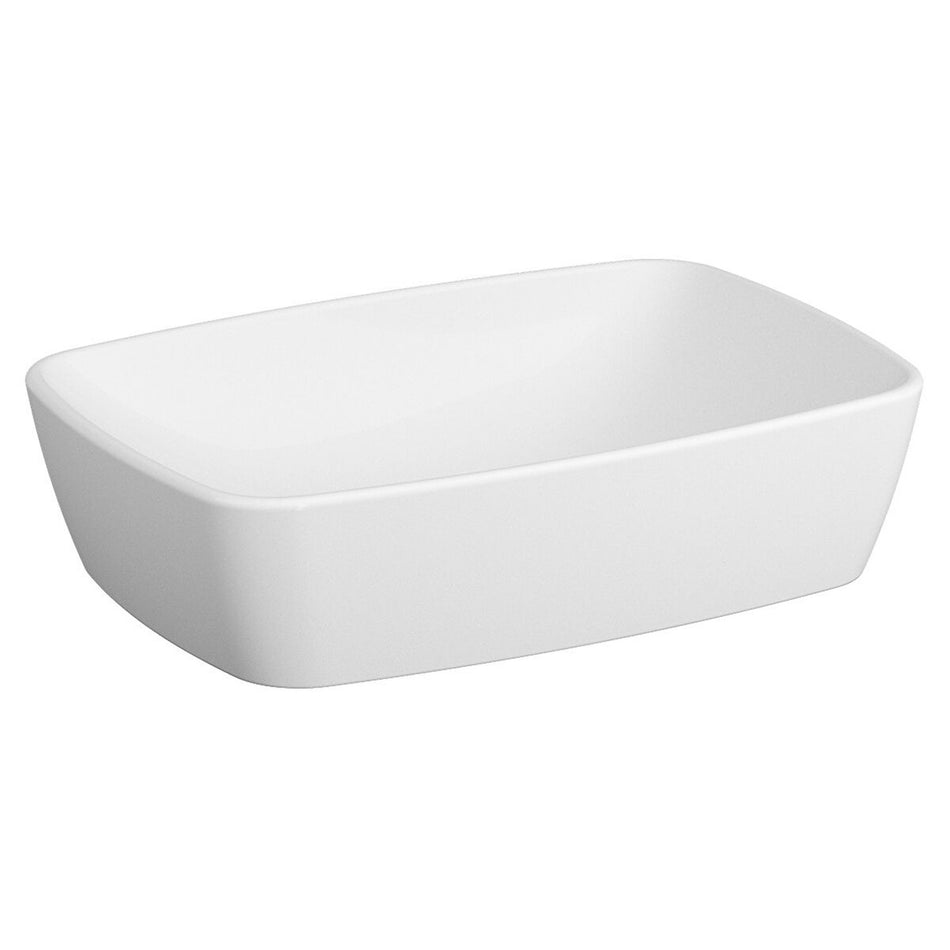 Vitra Shift Rectangular Countertop Basin - 545mm Wide - No Tap Hole - White