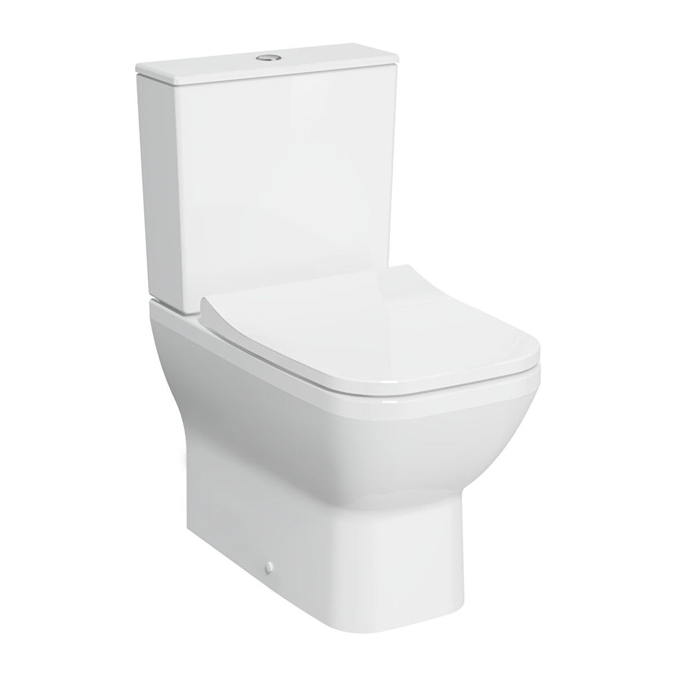 Vitra Integra Square Rimless Back To Wall Close Coupled Toilet Pan - White