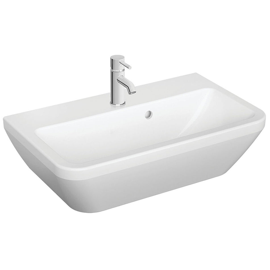 Vitra Integra Compact Wall Hung Basin - 600mm Wide - 1 Tap Hole - White