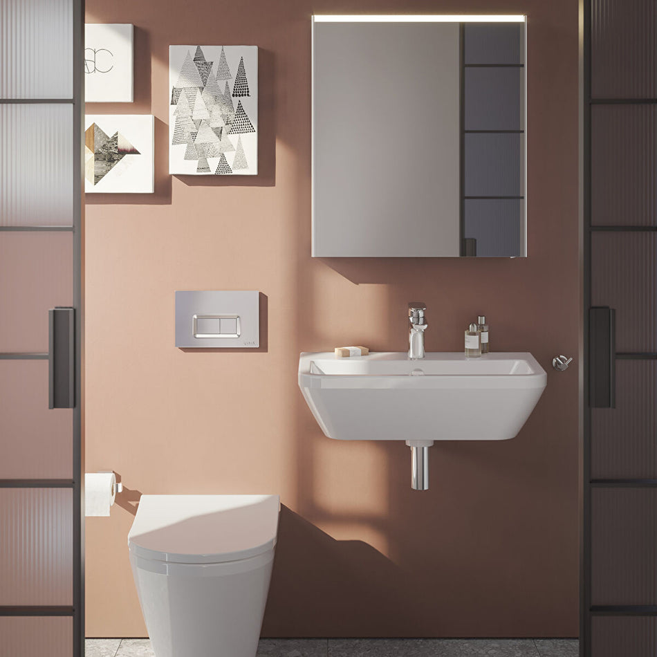 Vitra Integra Compact Wall Hung Basin - 600mm Wide - 1 Tap Hole - White