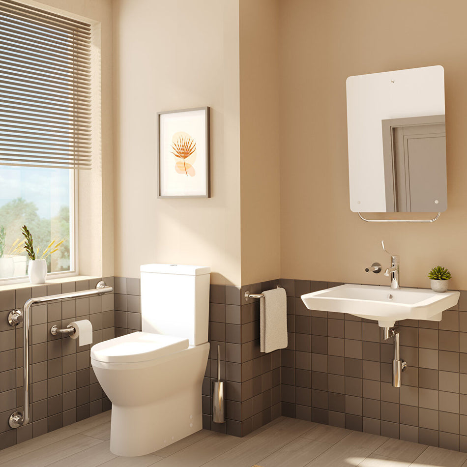 VitrA Integra Rimless Comfort Height Back to Wall Close Coupled Toilet Pan - White
