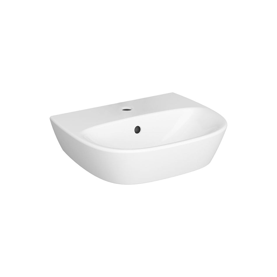 Vitra Zentrum Cloakroom Wall Hung Basin - 445mm Wide - 1 Tap Hole - White