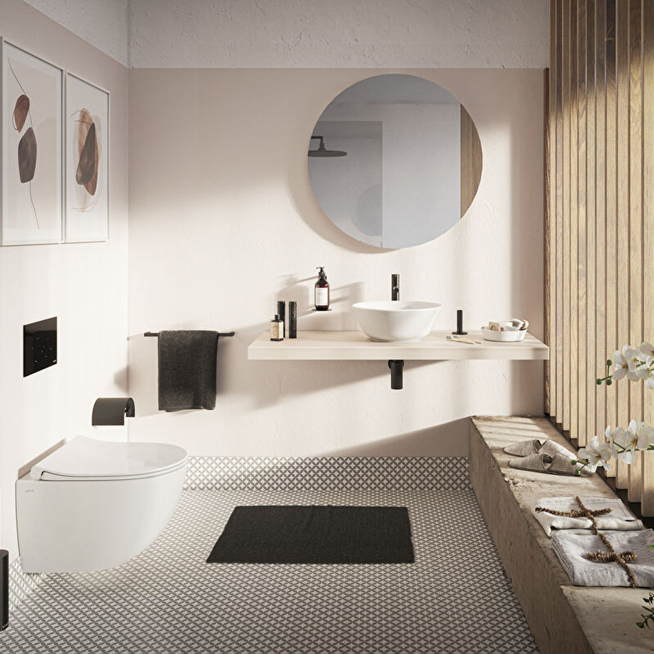 VitrA Geo Oval Countertop Basin - 380mm Wide - No Tap Hole - White